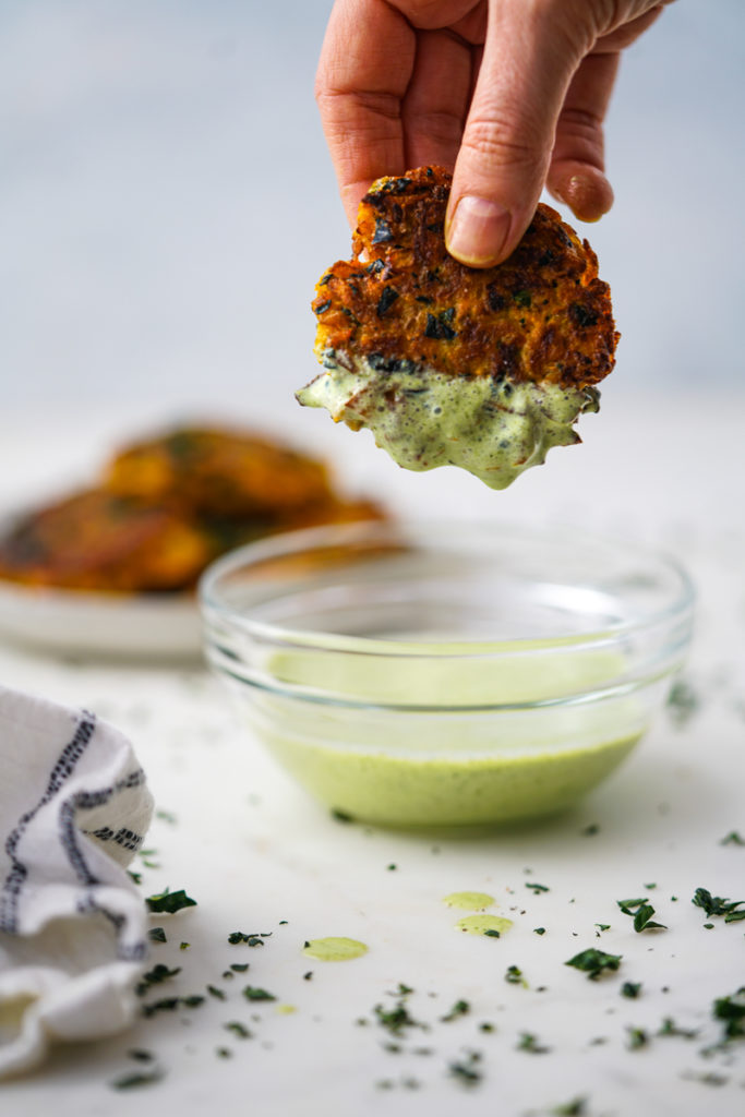 Fritters with dippings sauce